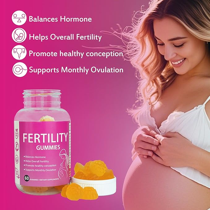 Fertility Support Gummies for Women Hormonal Balance & Conception Support, Prenatal Vitamins with Myo-Inositol & Pantothenic Acid, Fertility Gummies for Women Get Pregnant Fast, 60 Count