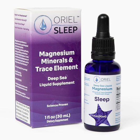 Oriel Liquid Magnesium Drops for Sleep, Rapid Absorption, Free Ion Magnesium, Minerals and 78 Trace Elements, Supports Natural and Deep Sleep, Relaxation and Calm, 30 ml, 30-Day Supply