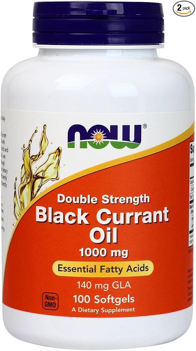 Now Foods Black Currant Oil 1000 mg - 100 Softgels 2 Pack