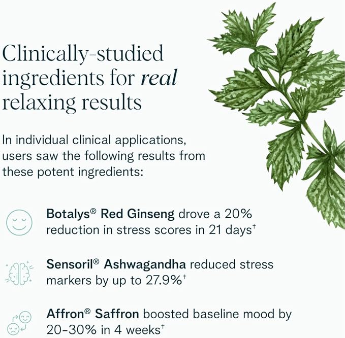 Ora Organic - Stress Relief Supplement - Supports Mood & Mental Focus - Feel Calm & Relaxed - Sensoril Ashwagandha, Saffron, Ginseng, L-Theanine, Lemon Balm - 60 Capsules