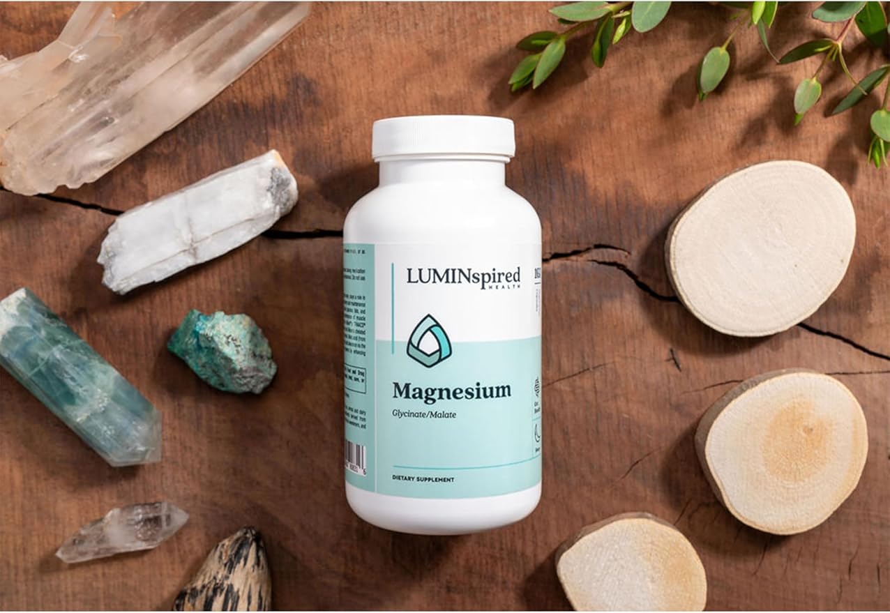 LUMINSPIRED HEALTH High Absorption (Magnesium Glycinate) 260mg - Magnesium Supplement for Muscle Relaxation, Bone Health & (Heart Health) - 160 Vegan Capsules, Non-GMO, Gluten-Free