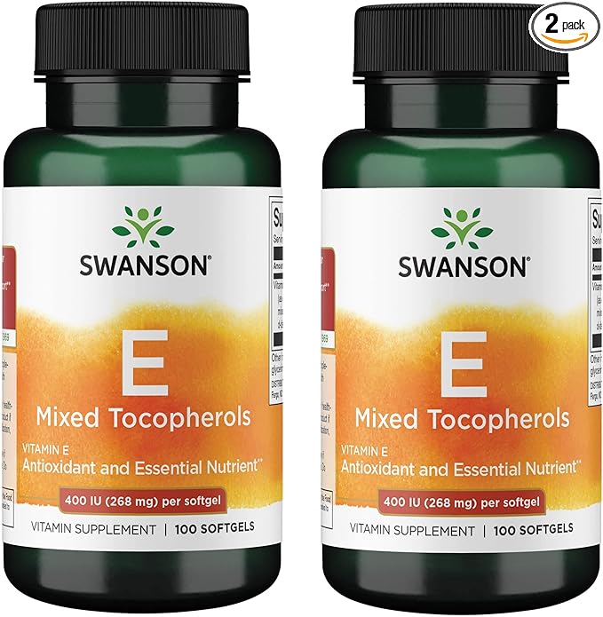 Swanson E-400 Mixed Tocopherols 400 Iu (268 mg) 100 Sgels (2 Pack)