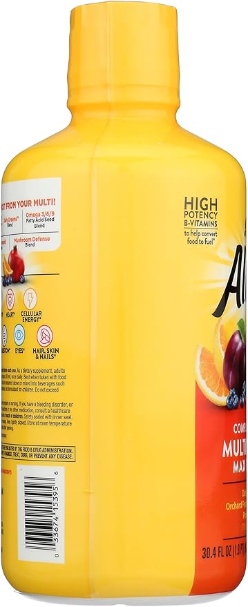Nature's Way Alive! Max Potency Liquid Multivitamin with Antioxidants Beta Carotene, Vitamins C & E, Food-Based Blends, Citrus Flavored, 30.4 Fluid Ounce (Pack of 1)