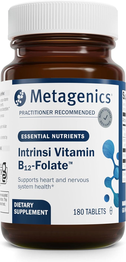 Metagenics Intrinsi Vitamin B12-Folate - Nervous System & Heart Health Support* - With Intrinsic Factor for Absorption* - Vitamin B12 & Folate - Methylcobalamin - 180 Tablets