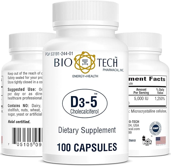 D3-5 (5000 IU) Vitamin D3 (Cholecalciferol)