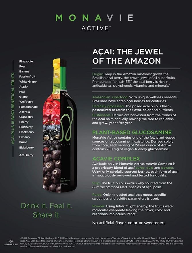 Monavie Active, 1 Case | 4 Bottles, 25.3oz Each