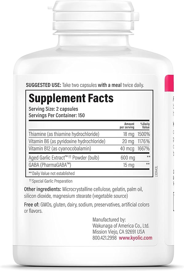 Kyolic Aged Garlic Extract Formula 101, Stress and Fatigue Relief, 300 Capsules (Packaging May Vary)