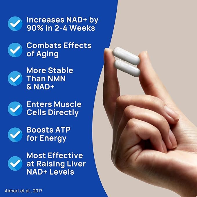 Nicotinamide Riboside 600mg NAD+ Precursor Supplement, 60 Capsules for Healthy Aging, Energy Metabolism, Cellular Health