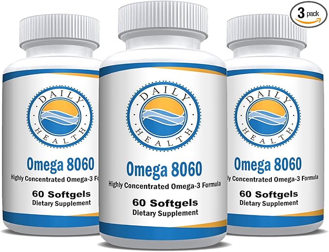 Omega 8060 2400mg Omega 3 Fish Oil Joint Health Supplement 60 softgel - 3 Month Supply - 3pk