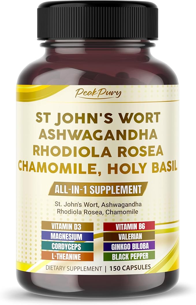 St. John's Wort Ashwagandha Rhodiola Rosea Chamomile - Made in USA