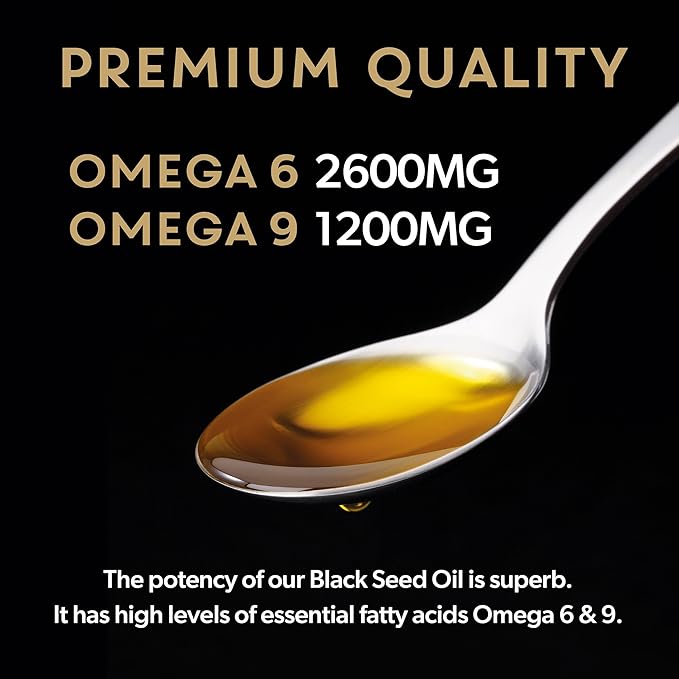 High Strength 100% Pure Virgin Cold Pressed Black Seed Cumin Oil 100ML Glass Bottle, Nigella Sativa Black Seed Oil