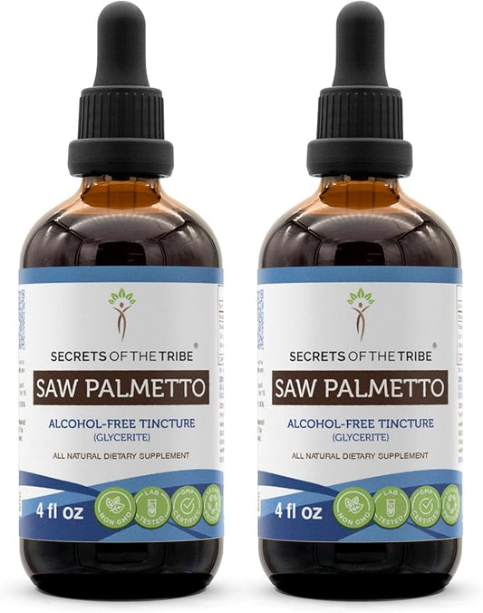 Saw Palmetto Tincture Alcohol-Free Liquid Extract, Saw Palmetto (Serenoa Repens) Dried Berry (2x4 FL OZ)