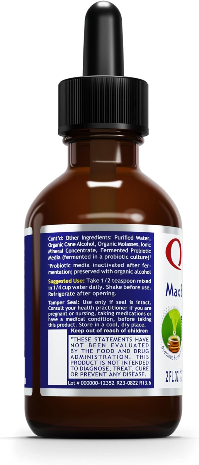 Quantum Nutrition Labs Max Energy B - Vitamin B Complex Liquid Drops, Organic Vitamin B Supplement for Women and Men, Vitamin B1, B2, B3, B5, B6, B12 - 2 Fl Oz