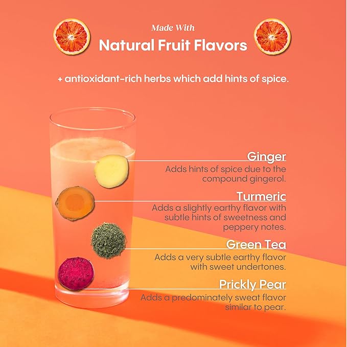 Hydralyte Liver Support + Electrolyte Mix with Milk Thistle, Turmeric, Ginger, Prickly Pear, Green Tea Extract Formulated for Rapid Rehydration, (Blood Orange Ginger, 40 Serve Tub)