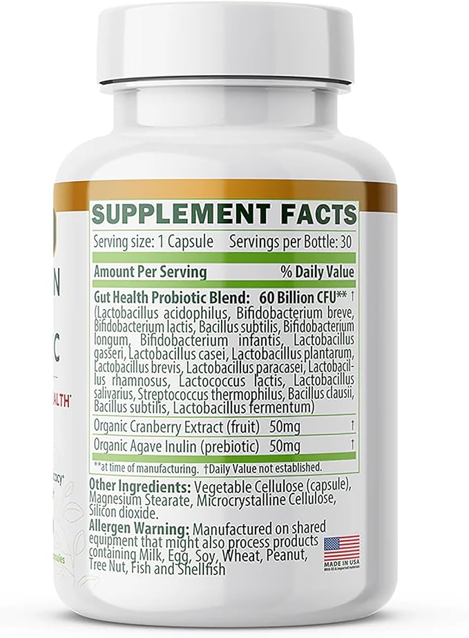 Advanced Probiotics for Women with 60 Billion CFUs 18 Strains Lactobacillus & Cranberries - Prebiotics and Probiotics for Womens Digestive Health Gut Support & Vaginal Health, Yeast & Flora