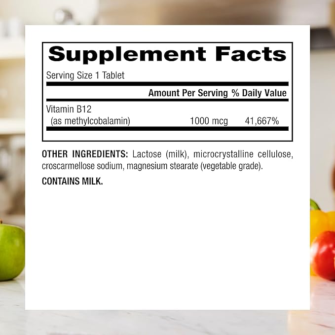 Webber Naturals Vitamin B12 1000 mcg, 150 Count, Fast Dissolve Tablets, Vitamin Supplement Support for Energy Metabolism, Immune and Heart Health, Vegetarian Formula, 150 Day Supply