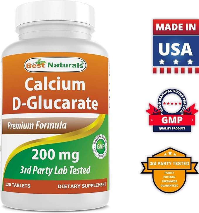 Calcium D-Glucarate 200 mg & Vitamin K2 (MK7) with D3