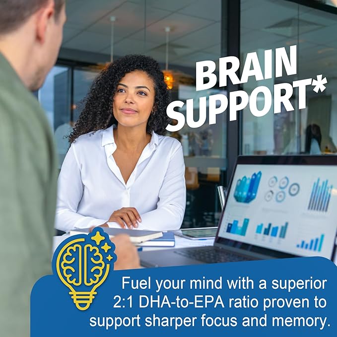 Fish Oil Alternative 1200mg - Vegan Omega-3 Supplement for Adults, Algae Oil Science Backed 2:1 Ratio DHA 720mg EPA 360mg, Plant Based Omega-3 Softgels for Brain Eye Immunity, Vegan 240Cts