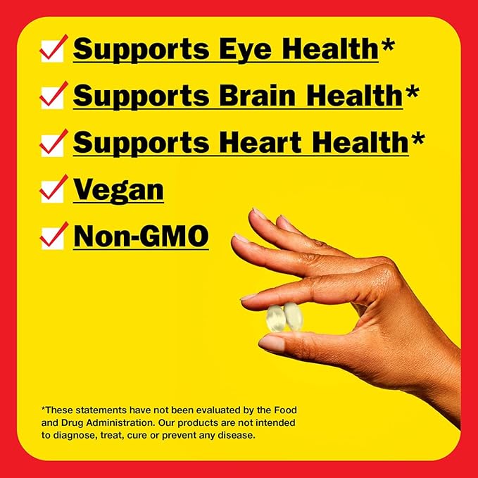 BRAGG Omega-3 Supplement Capsules with DHA and EPA - 90 Vegan Softgels - Sustainably-Sourced Marine Algae - Helps Reduce Inflammation - Supports Eye and Brain Health