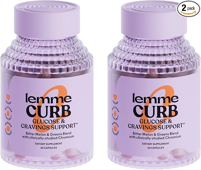 Lemme Curb - Cravings, Improve Carb Metabolism, Weight Management Support, Clinically Studied Chromium Picolinate, Bitter Melon, Ceylon Cinnamon & Greens Superfood - 60 Count (Pack of 2)