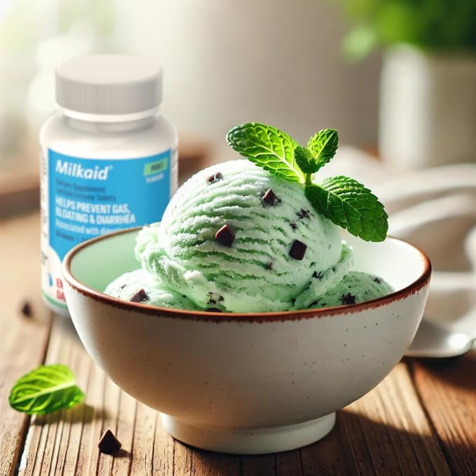 Milkaid Chewable Lactase Enzyme Tablets Bundle – Raspberry, Mint & Cherry Flavors – 6000 ALU per Dose – Fast-Acting Relief for Lactose Intolerance (360 Tablets)