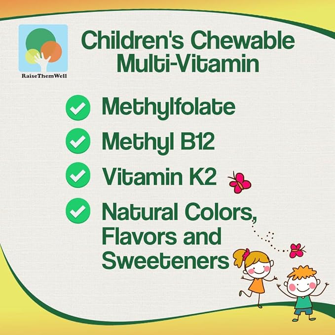 Tasty Chewable Kids Multivitamin, All-Natural Colors, Flavors & Sweeteners, Daily Essential Vitamins for Children, Easy-to-Chew Vitamins, Strawberry