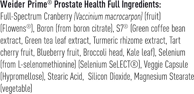 Weider Prime Prostate Health for Men, Dual Action with N.O. Boost, Promotes Flow and Normal Frequency, 60 Veggie Capsules