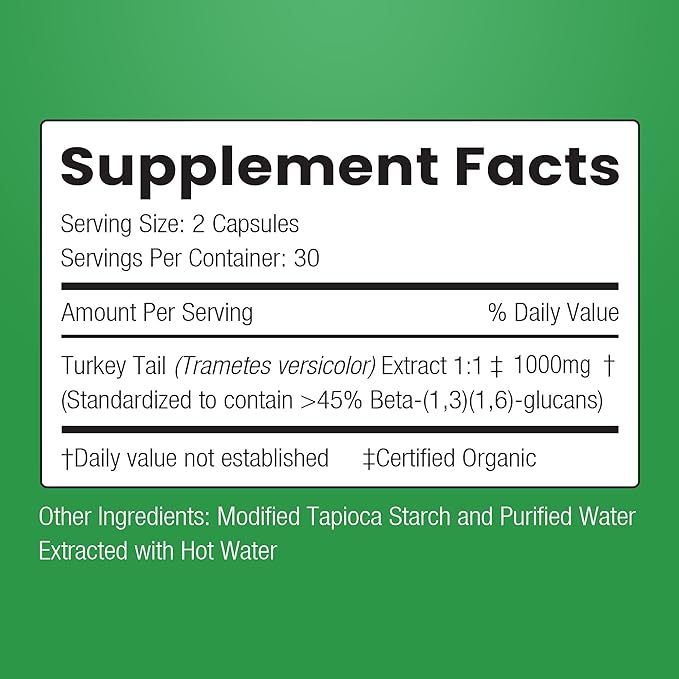 ENCAPSULATE Turkey Tail Capsules 1000mg – Premium Organic Fruiting Body 1:1 Extract – Adaptogen Mushroom Supplement for Digestive, Gut & Immune Support – Lab Tested & Max Bioavailability – 60 Count