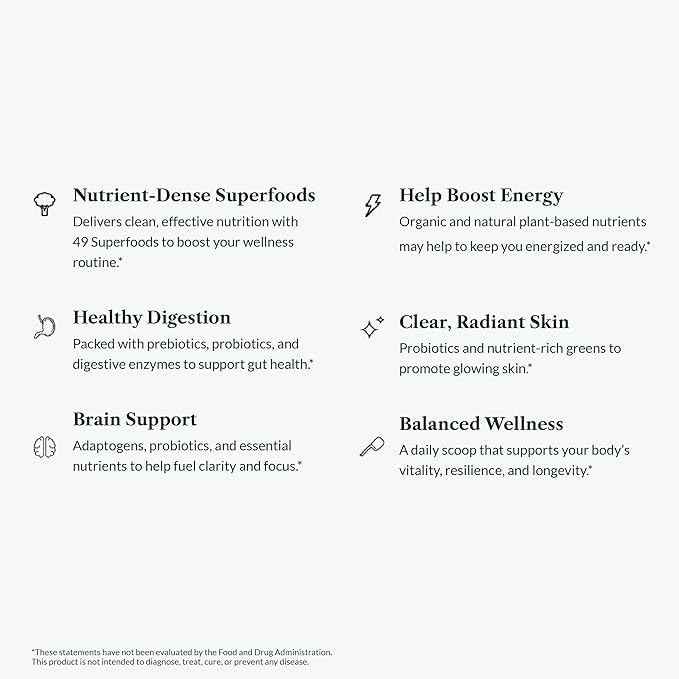 Greens First Original Greens Powder - 49 Superfoods - Organic Fruits & Veggies - Prebiotics, Probiotics & Digestive Enzymes - Antioxidant Smoothie - Dairy Free, Vegan & Non-GMO (Berry, 30 Servings)