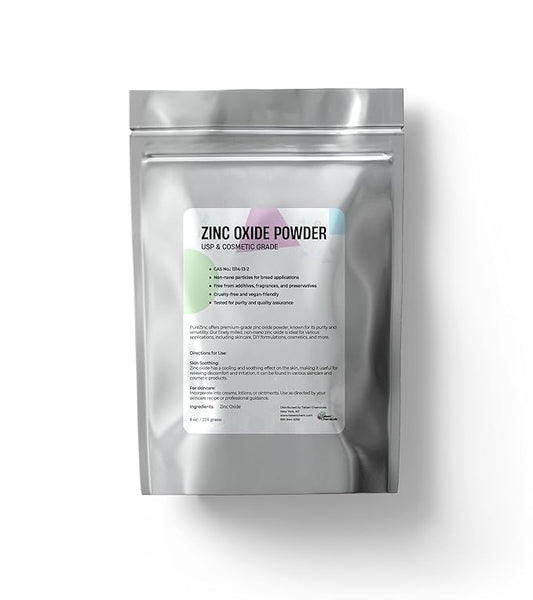Zinc Oxide Powder (8 Ounce / 226 grams)- Non-Nano, USP Grade by Talsen Chemicals