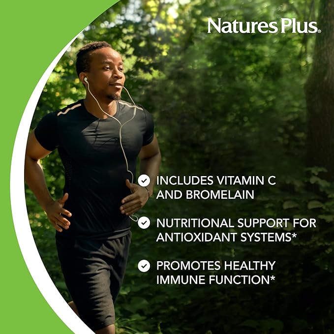 NaturesPlus Quercetin Plus with Vitamin C & Bromelain - 650 mg, 90 Vegetarian Tablets - Gluten-Free - 45 Servings