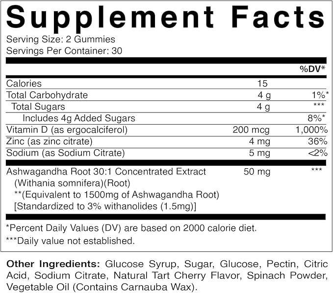 Vitamatic 2 Pack Ashwagandha Gummies 1500 mg Equivalent Per Serving (from 30:1 Extract 50 mg) - 60 Vegan Gummies - 3% Withanolides