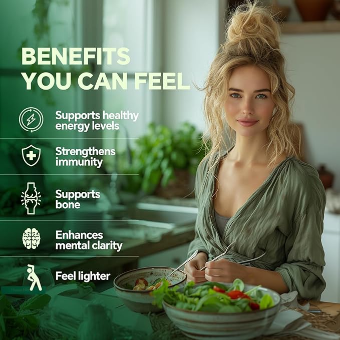 Vitamin D3 + K2-1000IU D3 90mcg K2 - Multivitamin for Vegetarian & Adults w/Algae Omega-3,Iron,Methyl B12,Seamoss,Iodine for for Bone,Muscle,Energy,Immunity Support- Sugar Free,Gluten-Free,120 Count
