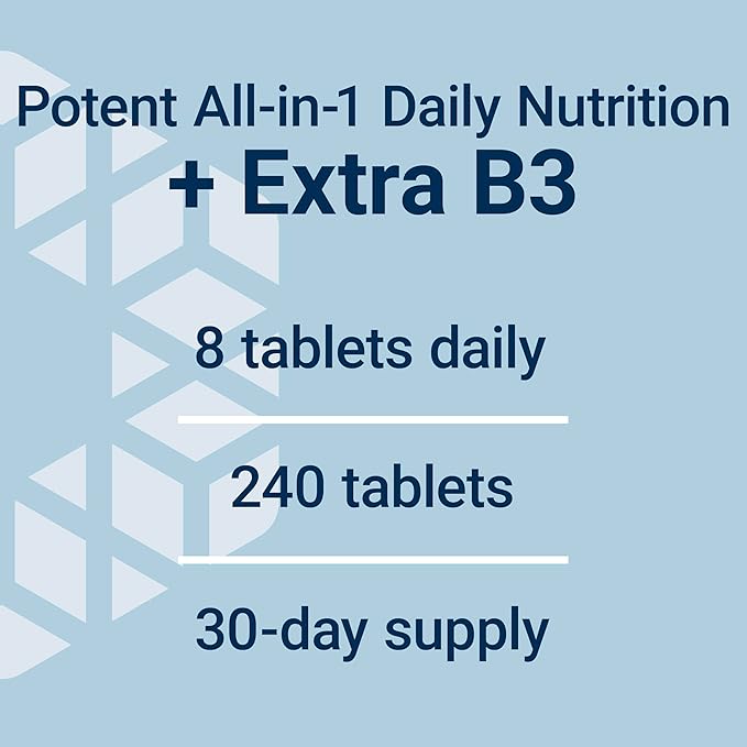 Life Extension Mix™ Tablets with Extra Niacin, high Potency, Advanced Vitamin, Mineral, Fruit & Vegetable Formula, Plus Extra B3, for Whole-Body Health, Healthy Aging, Gluten-Free, 240 Tablets