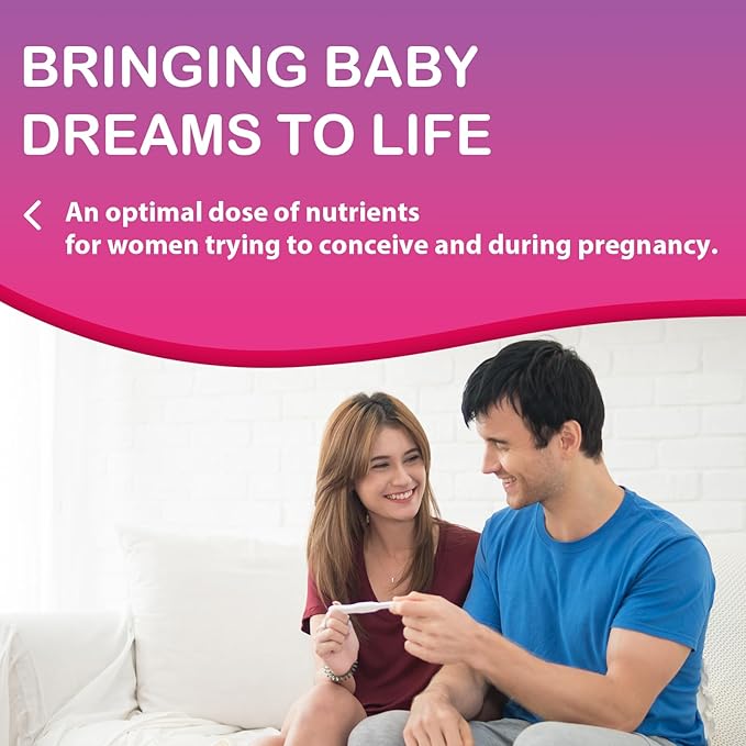 Fertility Supplements for Women, Prenatal Vitamins with Myo-Inositol & D-Chiro Inositol, Folate, Herbs, for Hormonal Balance, Fertility & Vaginal Care, 60 Prenatal Gummies (Raspberry)
