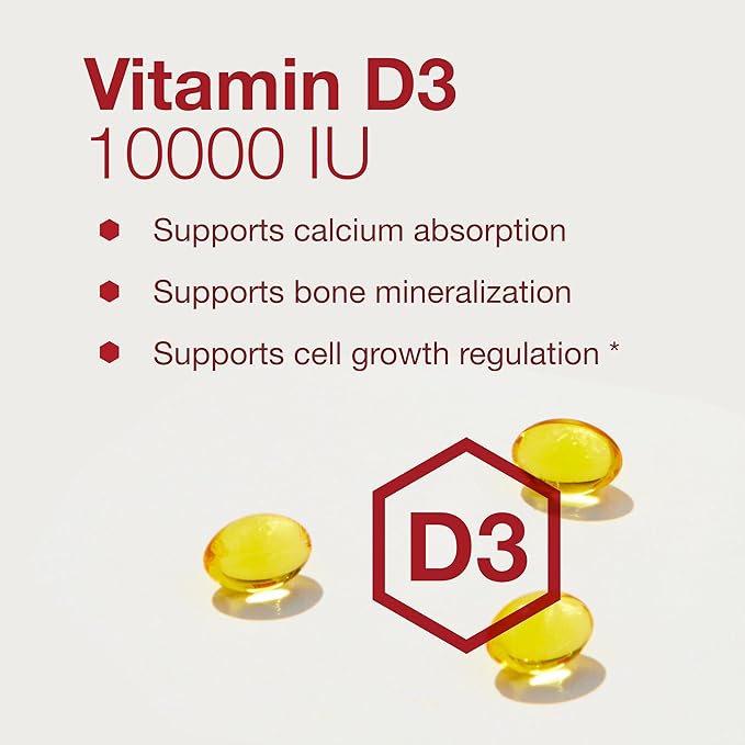 PROTOCOL FOR LIFE BALANCE Vitamin D3 10,000 IU - Immune Support Health Bones and Teeth - 120 Softgels