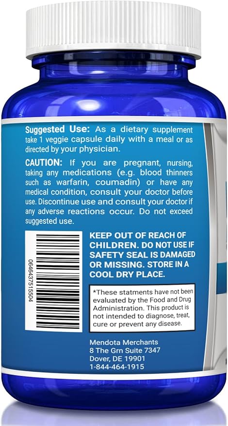 Vitamin K2 MK7 (MenaQ7) 100 mcg w/Coconut Oil for Superior Absorption, Dietary Health Supplement, 120 Vegan Liquid Capsules to Support Bone Strength & Density for Adults Women & Men