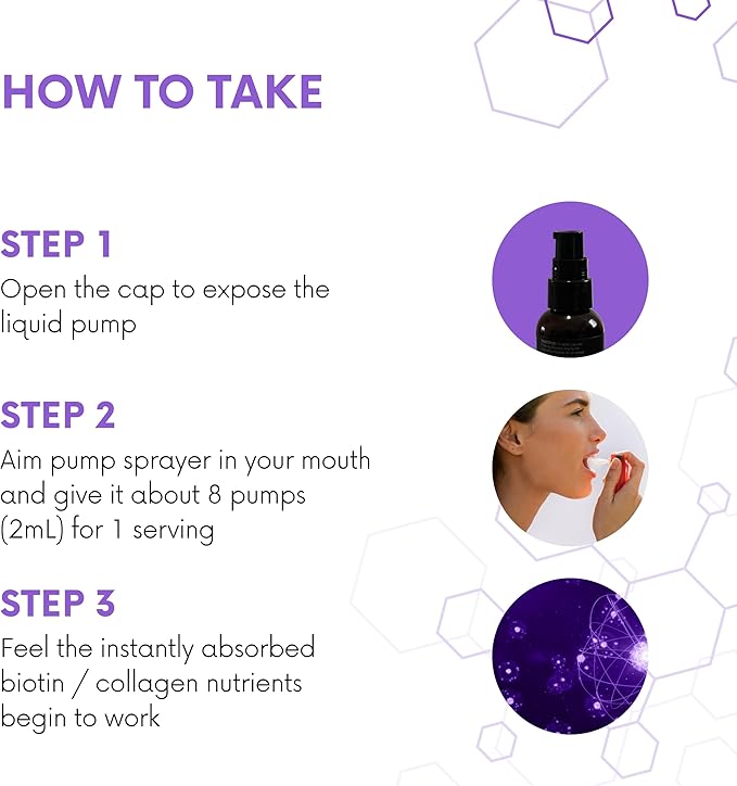 Sistem Extra Strength Liquid Biotin and Collagen Supplements, Hair, Skin and Nails Vitamins, Joint Support Supplement, Liquid Collagen for Women, Pineapple Flavor