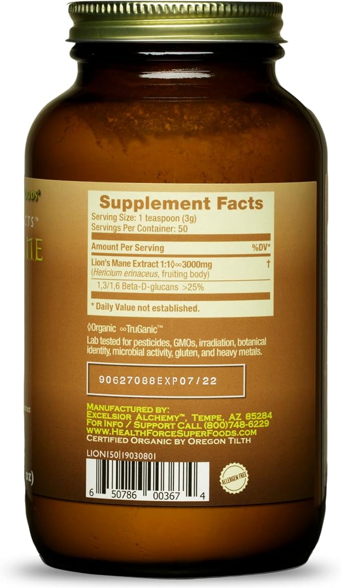 HealthForce SuperFoods Integrity Extracts Lion's Mane - Powder - 150 Grams