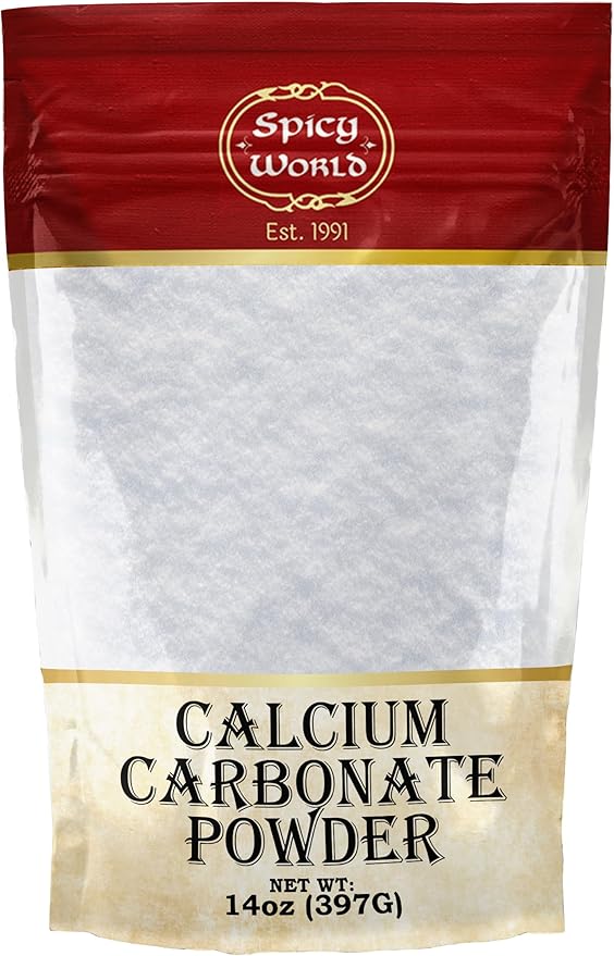 Spicy World Calcium Carbonate Powder 14oz - Dietary Supplement, Food Preservative, Acid Neutralizer