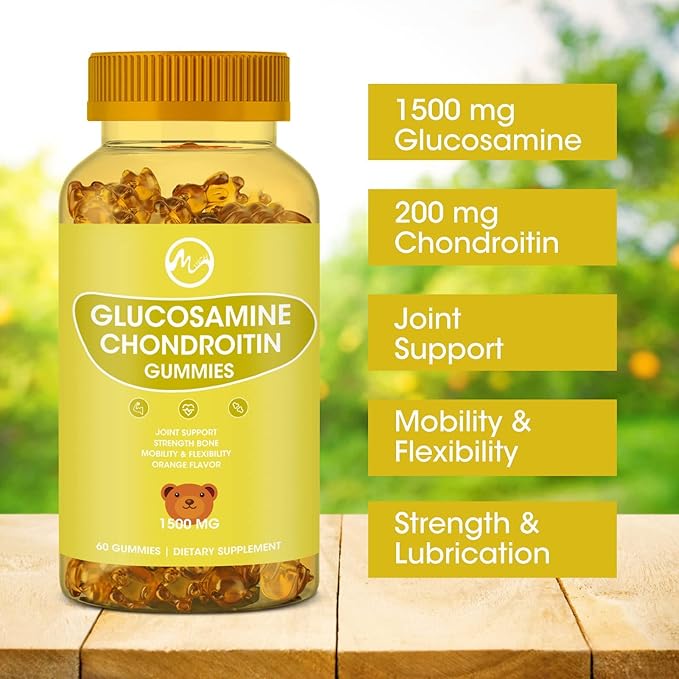 (2 Pack ) Glucosamine Chondroitin Gummies with MSM - 1500mg Extra Strength for Joint Support, Antioxidant Immune Support - for Adults, Men & Women