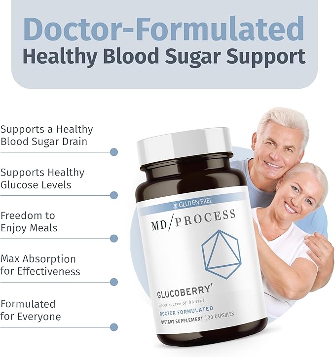 GlucoBerry Maqui Berry Extract with Chromium Picolinate for Blood Health Support - with Biotin and Gymnema Sylvestre - Doctor Formulated - 30 Capsules, 3 Pack