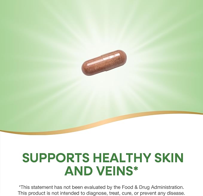 Nature's Way Grape Seed Premium Extract, Supports Healthy Skin and Veins*, Antioxidant Support*, Non-GMO Project Verified, 60 Vegan Capsules (Packaging May Vary)