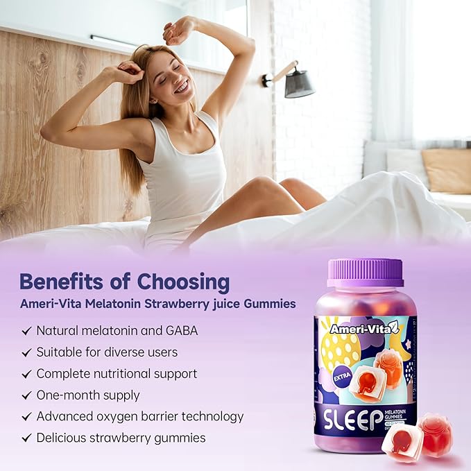 Sleep Gummies for Adults, with Melatonin 3mg, L theanine, Ashwagandha, Gluten Free, Sugar-Free, Strawberry Flavor 60 Count