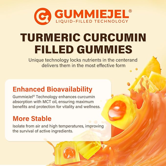 Sugar Free Turmeric Gummies 1000mg w/MCT Oil C8 C10, Organic Antioxidant, Turmeric Curcumin Supplement with Black Pepper Extract Improve Digestion & Comfort, Boost Energy, Ultra Absorption, 60 Count