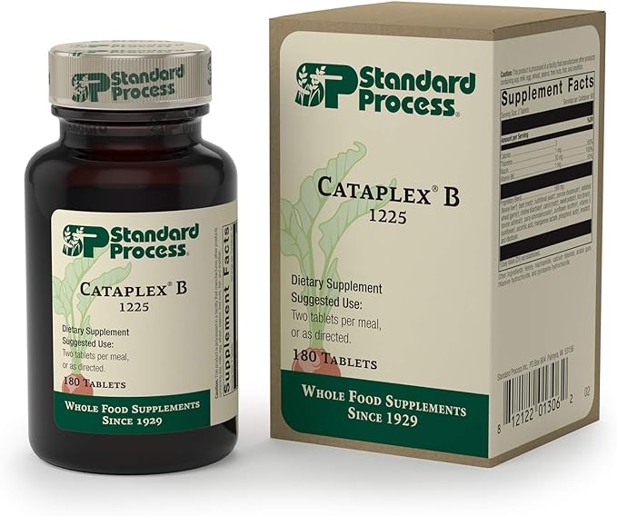 Standard Process Inc. Cataplex B - Whole Food Formula with Niacin, Vitamin B6, Thiamine, and Inositol for Heart Health, Metabolism, and Cholesterol Maintenance - 180 Tablets