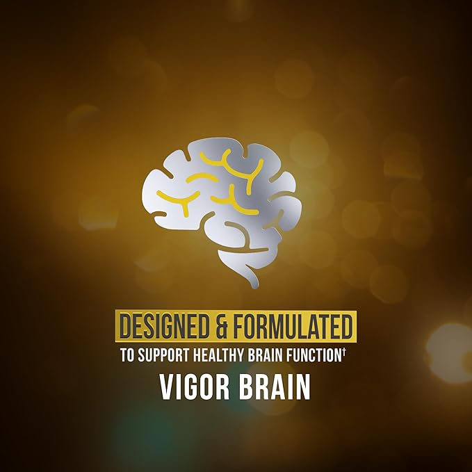 Vigor Brain Premium Nootropic Supplement – Concentration, Brain & Memory Support – Formulated with 40 Unique Nootropic Ingredients: DMAE, Choline, Phosphatidylserine, Bacopa Monnier & Huperzine A (1)