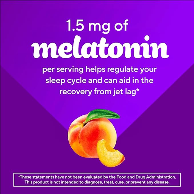 Vitafusion Kids Melatonin Gummy Supplements, Tropical Peach Flavored Sleep Support Supplements (1), 50 Count