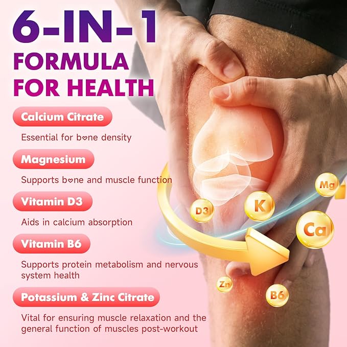 2 Pack Calcium Citrate Gummies 1000mg w/Vitamin D3, High Absorption Calcium Gummies for Women & Men, Plus Magnesium, Potassium, Zinc for Muscle & Immune, Raspberry Flavor, 120 Count