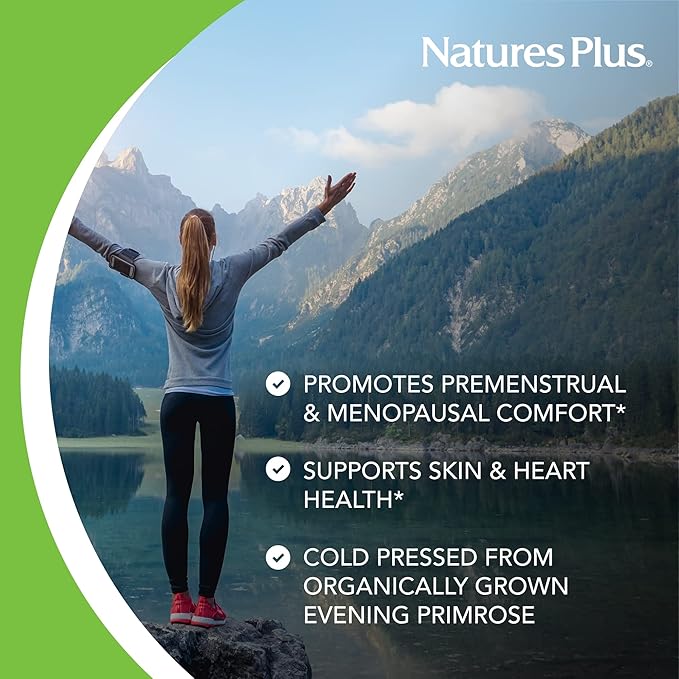 Natures Plus Ultra EPO 1500 - Evening Primrose Oil - Premenstrual and Menopausal Antioxidant Support - Promotes Clear Skin - Gluten Free - 60 Softgels, 60 Servings